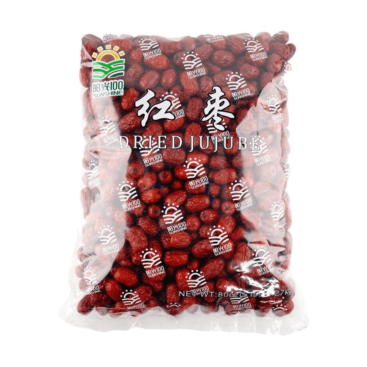 Sunshine 100 Dried Red Jujube (1 bag*5lb)