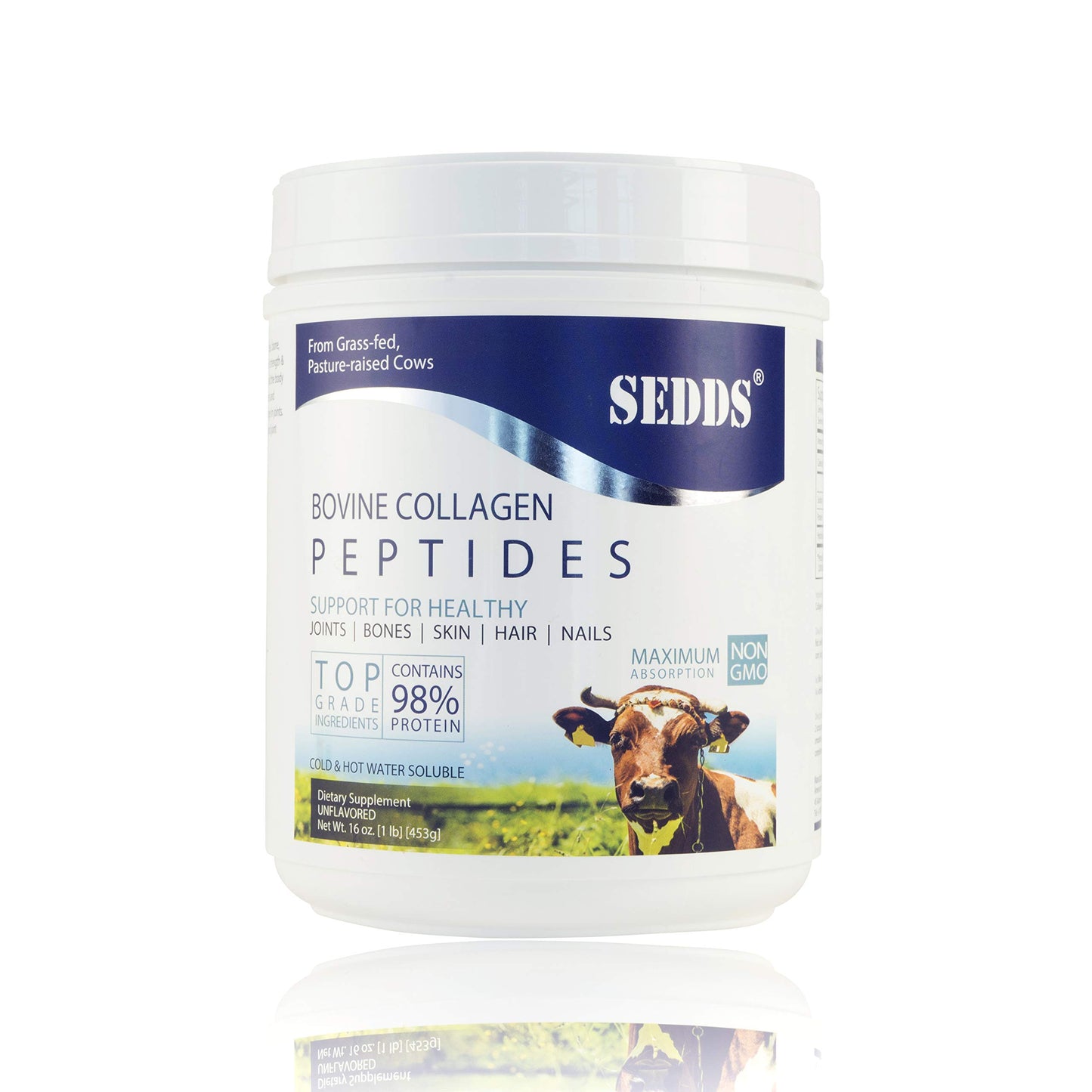 SEDDS® Bovine Collagen 草饲牛源 高级胶原蛋白粉 (1 lb / 453 g)